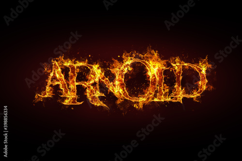 Arnold name made of fire and flames