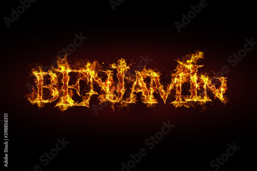 Benjamin name made of fire and flames