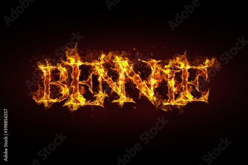 Bennie name made of fire and flames