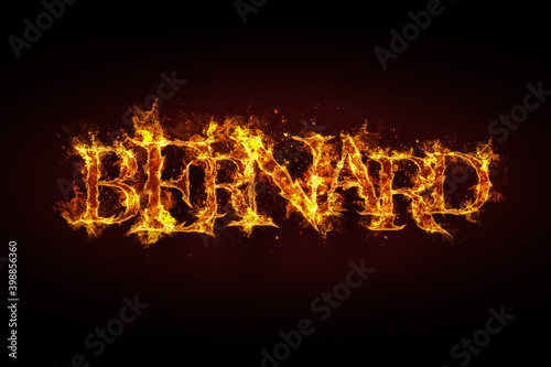 Bernard name made of fire and flames