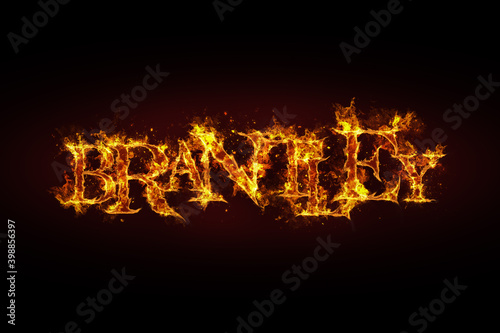 Brantley name made of fire and flames