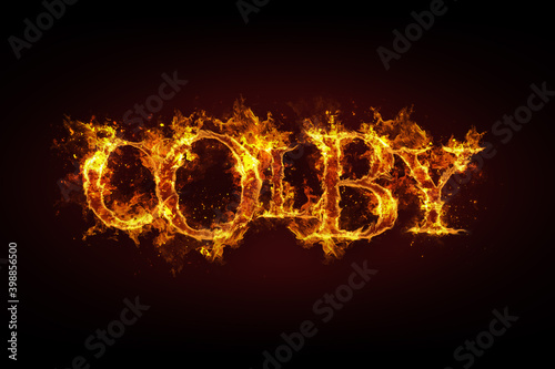 Colby name made of fire and flames