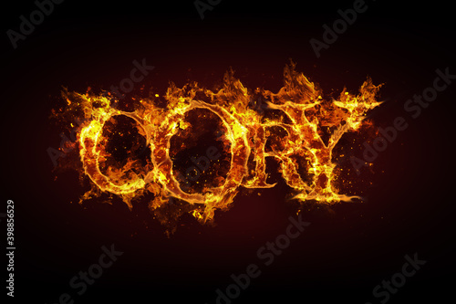Cory name made of fire and flames