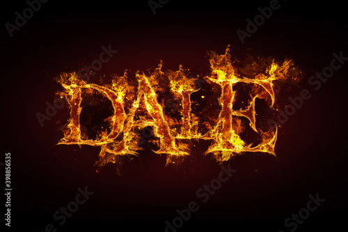 Dale name made of fire and flames