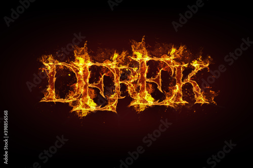 Derek name made of fire and flames