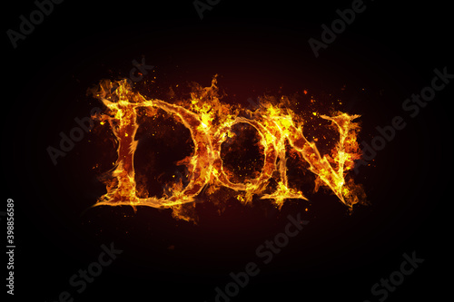 Don name made of fire and flames
