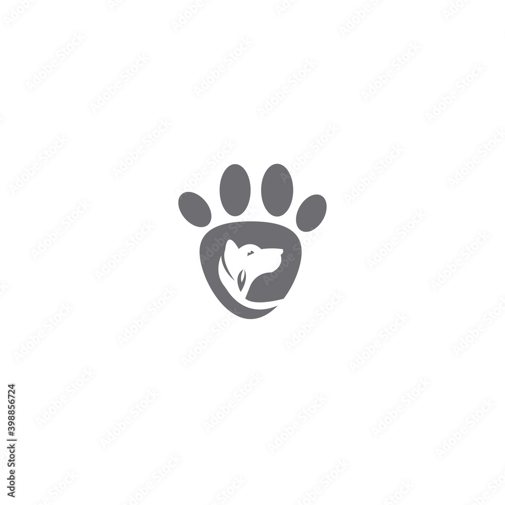 Footprint logo illustration dog abstract design vector template Footprint logo illustration dog abstract design vector template