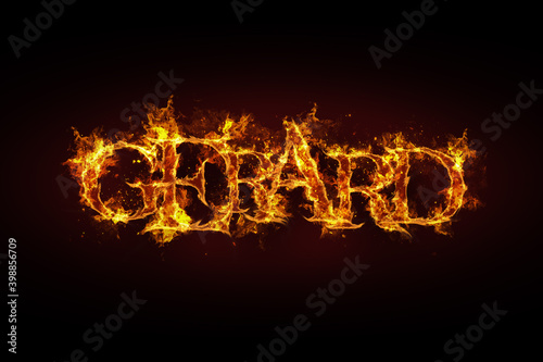 Gerard name made of fire and flames
