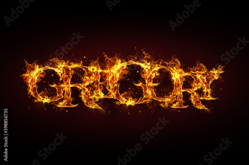 Gregory name made of fire and flames