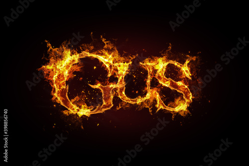 Gus name made of fire and flames