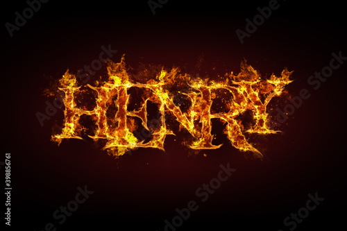 Henry name made of fire and flames