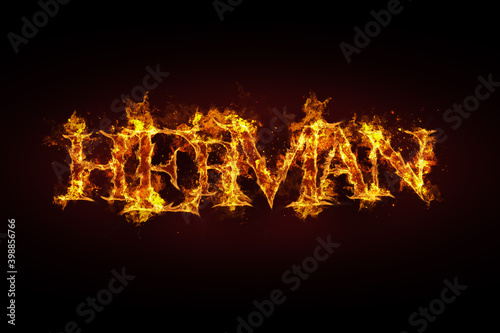 Herman name made of fire and flames