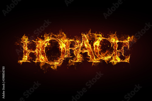 Horace name made of fire and flames