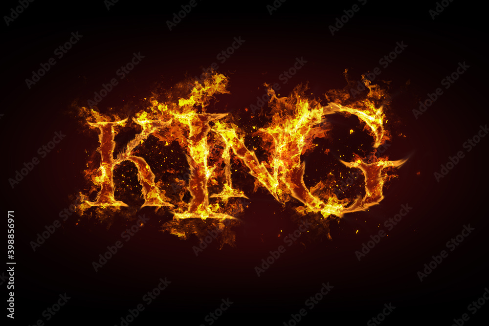 Fototapeta premium King name made of fire and flames