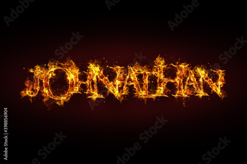 Johnathan name made of fire and flames