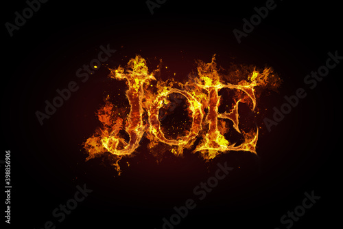 Joe name made of fire and flames