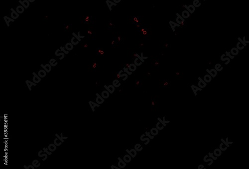 Dark red vector template with man, woman symbols.