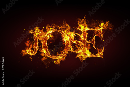 Jose name made of fire and flames