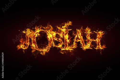 Josiah name made of fire and flames