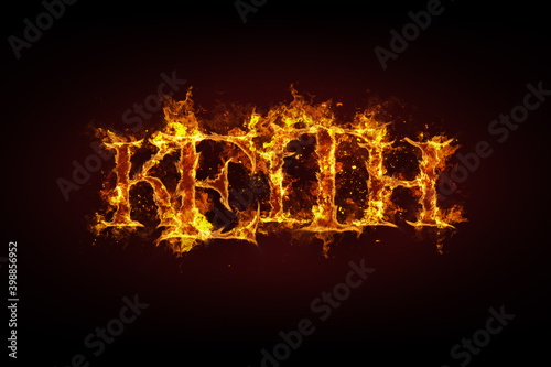 Keith name made of fire and flames
