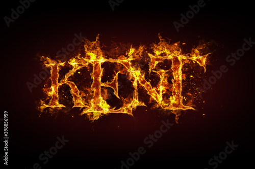 Kent name made of fire and flames
