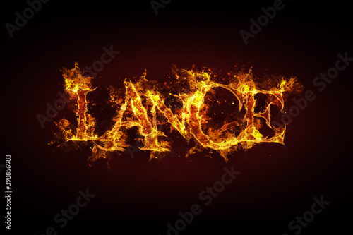 Lance name made of fire and flames