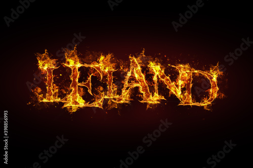 Leland name made of fire and flames