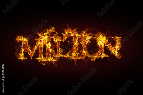 Milton name made of fire and flames