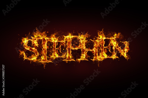 Stephen name made of fire and flames