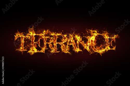 Terrance name made of fire and flames