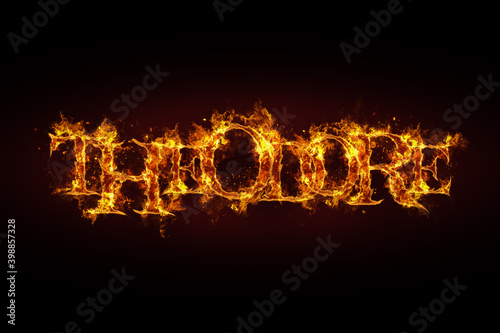 Theodore name made of fire and flames