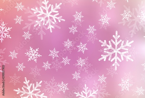 Light Pink vector background in Xmas style.