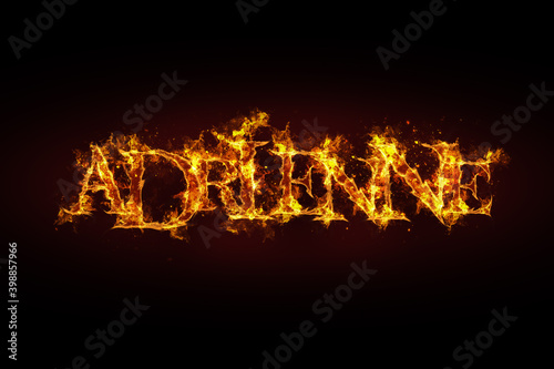 Adrienne name made of fire and flames