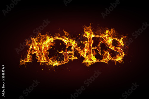 Agnes name made of fire and flames