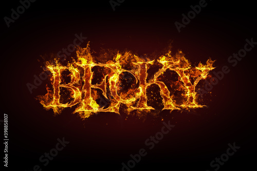 Becky name made of fire and flames