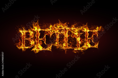 Bettie name made of fire and flames