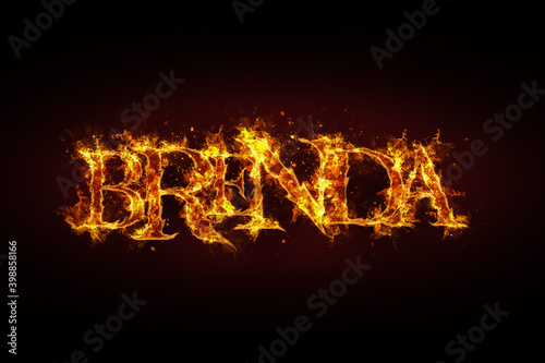 Brenda name made of fire and flames photo