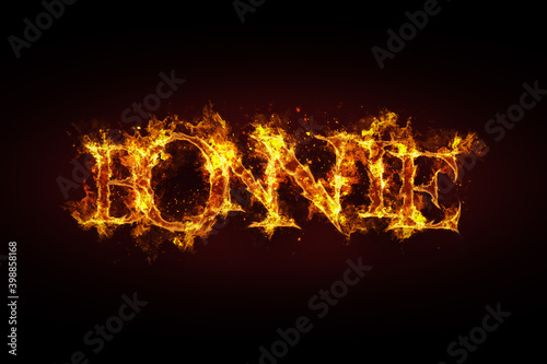 Bonnie name made of fire and flames