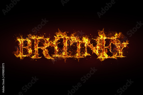 Brittney name made of fire and flames photo