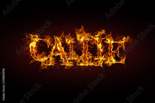 Callie name made of fire and flames