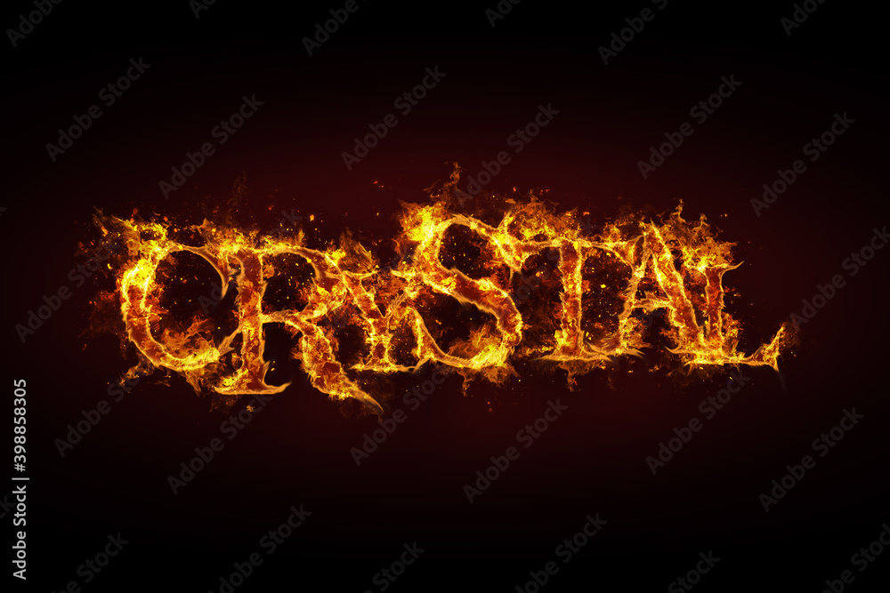 Crystal name made of fire and flames Crystal name made of fire and flames