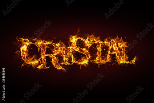 Crystal name made of fire and flames