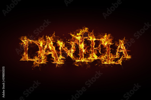 Daniela name made of fire and flames