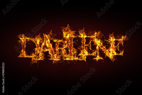 Darlene name made of fire and flames