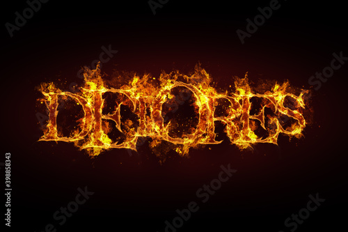 Delores name made of fire and flames