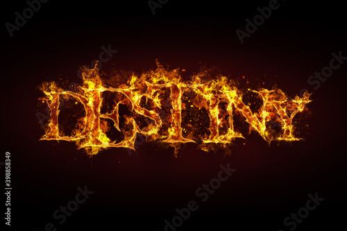 Destiny name made of fire and flames