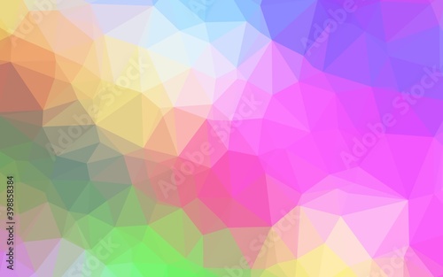 Light Multicolor, Rainbow vector low poly texture. Creative illustration in halftone style with gradient. Elegant pattern for a brand book.