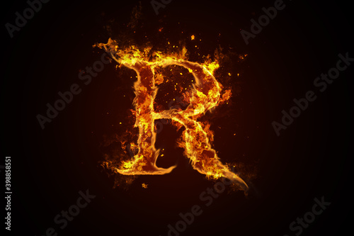 Fire letter R