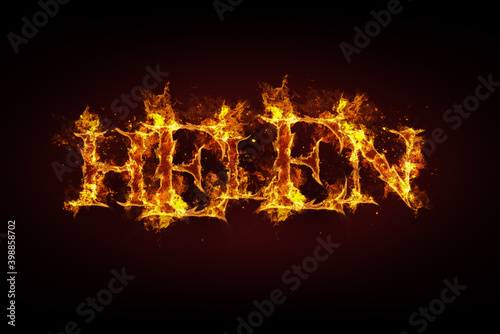 Helen name made of fire and flames