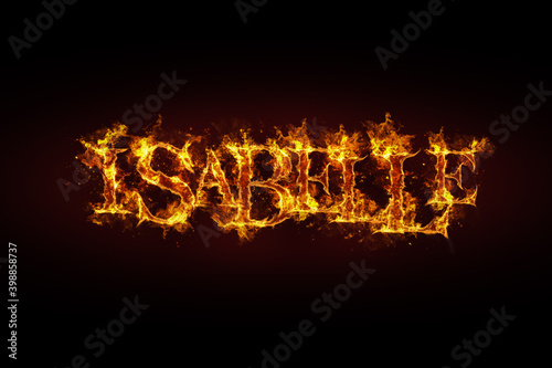 Isabelle name made of fire and flames